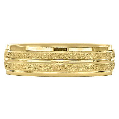 Stella Grace 14k Gold 6 mm Double Row Textured Wedding Band