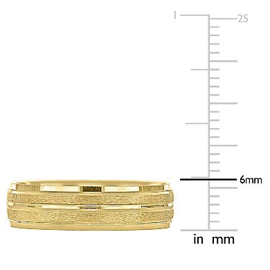 Stella Grace 14k Gold 6 mm Double Row Textured Wedding Band