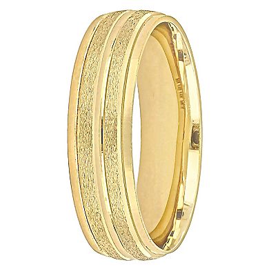 Stella Grace 14k Gold 6 mm Double Row Textured Wedding Band