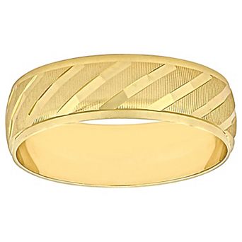 Stella Grace 10k Gold 6 mm Textured Striped Wedding Band