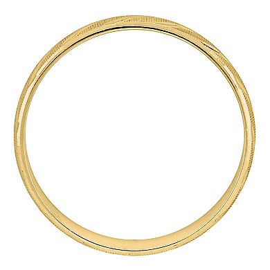 Stella Grace 10k Gold Men's 6 mm Textured Striped Wedding Band