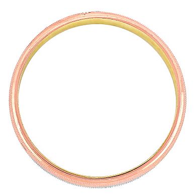 Stella Grace Tri-Tone 10k Gold Men's 6 mm Cubic Zirconia Wedding Band