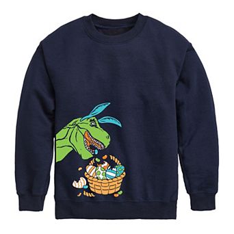 Boys 8-20 Easter Dino Graphic Fleece Top