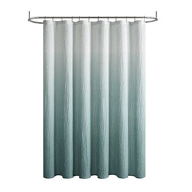 Kate Aurora Spa Essential Aqua Crushed Ombre Fabric Shower Curtain - 72 in. W x 72 in. L
