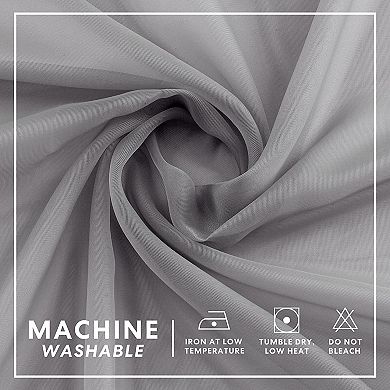 Kate Aurora Simplistic Living 2 Piece Lightweight Rod Pocket Gray Sheer Curtains For Small Windows