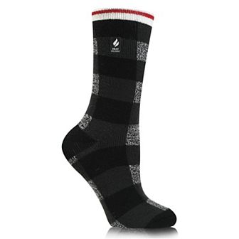 Women's Heat Holders Lite 5X Warmer Buffalo Check Midweight Thermal Socks