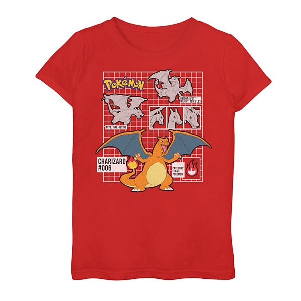 Girls 7-16 Pokémon Charizard Faces Graphic Tee