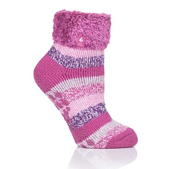 Women's Heat Holders Original 7X Warmer Stripe Lounge Socks With Grippers