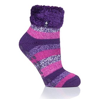 Women's Heat Holders Original 7X Warmer Stripe Lounge Socks With Grippers