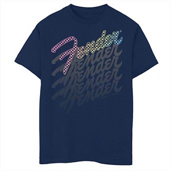 Boys 8-20 Husky Fender Checkered Psychedelic Typography Tee