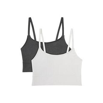 Hanes Originals Ultimate 2-Pack Stretch Cotton Longline Bralette DHO104