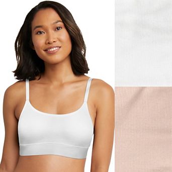 Hanes Originals Ultimate 2-Pack Stretch Cotton Longline Bralette DHO104