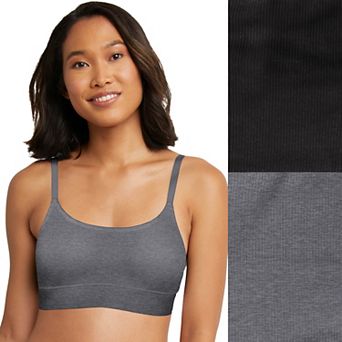 Hanes Originals Ultimate 2-Pack Stretch Cotton Longline Bralette DHO104