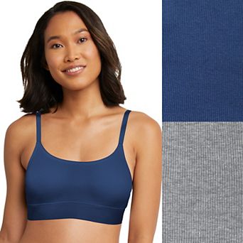 Hanes Originals Ultimate 2-Pack Stretch Cotton Longline Bralette DHO104