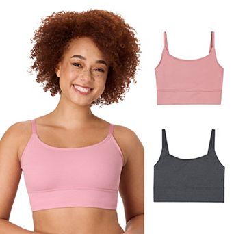 Hanes Originals Ultimate 2-Pack Stretch Cotton Longline Bralette DHO104