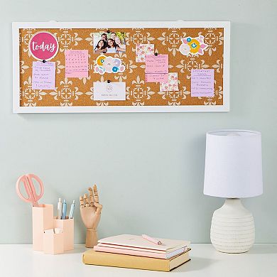 Decorative Cork Boards for Walls, Framed Tack Bulletin Board, 10 x 24 in