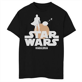 Boys 8-20 The Mandalorian The Child Sunset Silhouette Logo Graphic Tee
