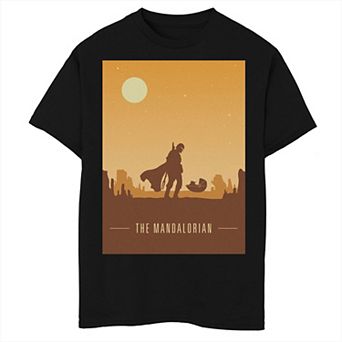 Boys 8-20 Husky Star Wars The Mandalorian The Child Silhouette Poster Graphic Tee