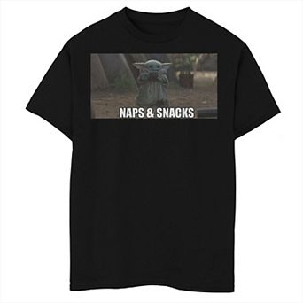 Boys 8-20 The Mandalorian Grogu Naps And Snacks Graphic Tee