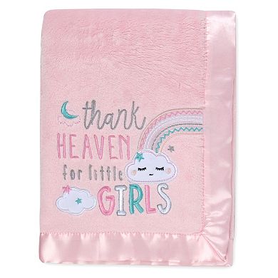 Baby Essentials "Thank Heaven For Little Girls" Plush Baby Blanket