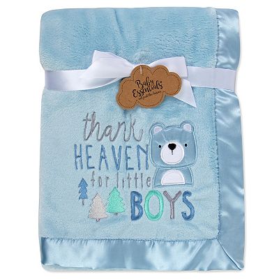 Baby Essentials Thank Heaven For Little Boys Plush Baby Blanket