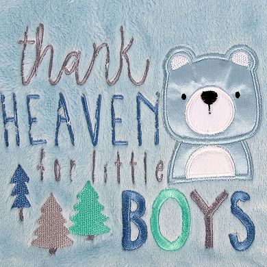 Baby Essentials "Thank Heaven For Little Boys" Plush Baby Blanket