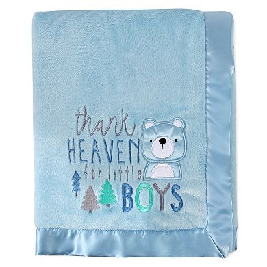 Baby Essentials "Thank Heaven For Little Boys" Plush Baby Blanket