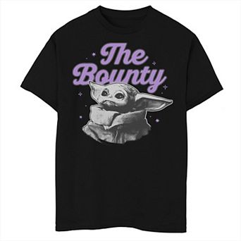 Boys 8-20 Husky Star Wars The Mandalorian The Bounty Grogu Face Graphic Tee