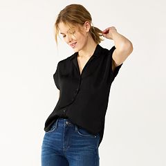 Black Button Up Shirts For Women | Kohl'S
