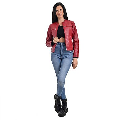 Women's Lee® Cafe Racer Faux Leather Jacket