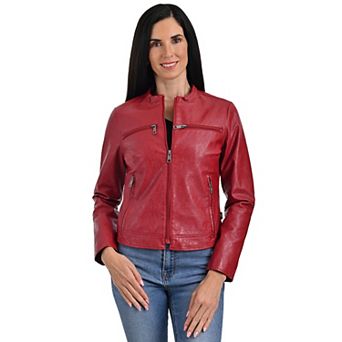 Women's Lee® Cafe Racer Faux Leather Jacket
