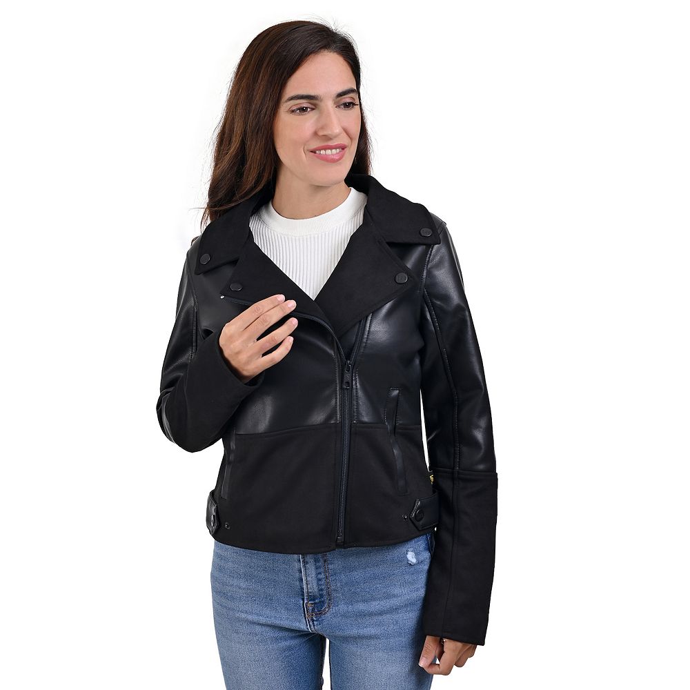 Women's Lee® Faux Leather Paneling Biker Jacket