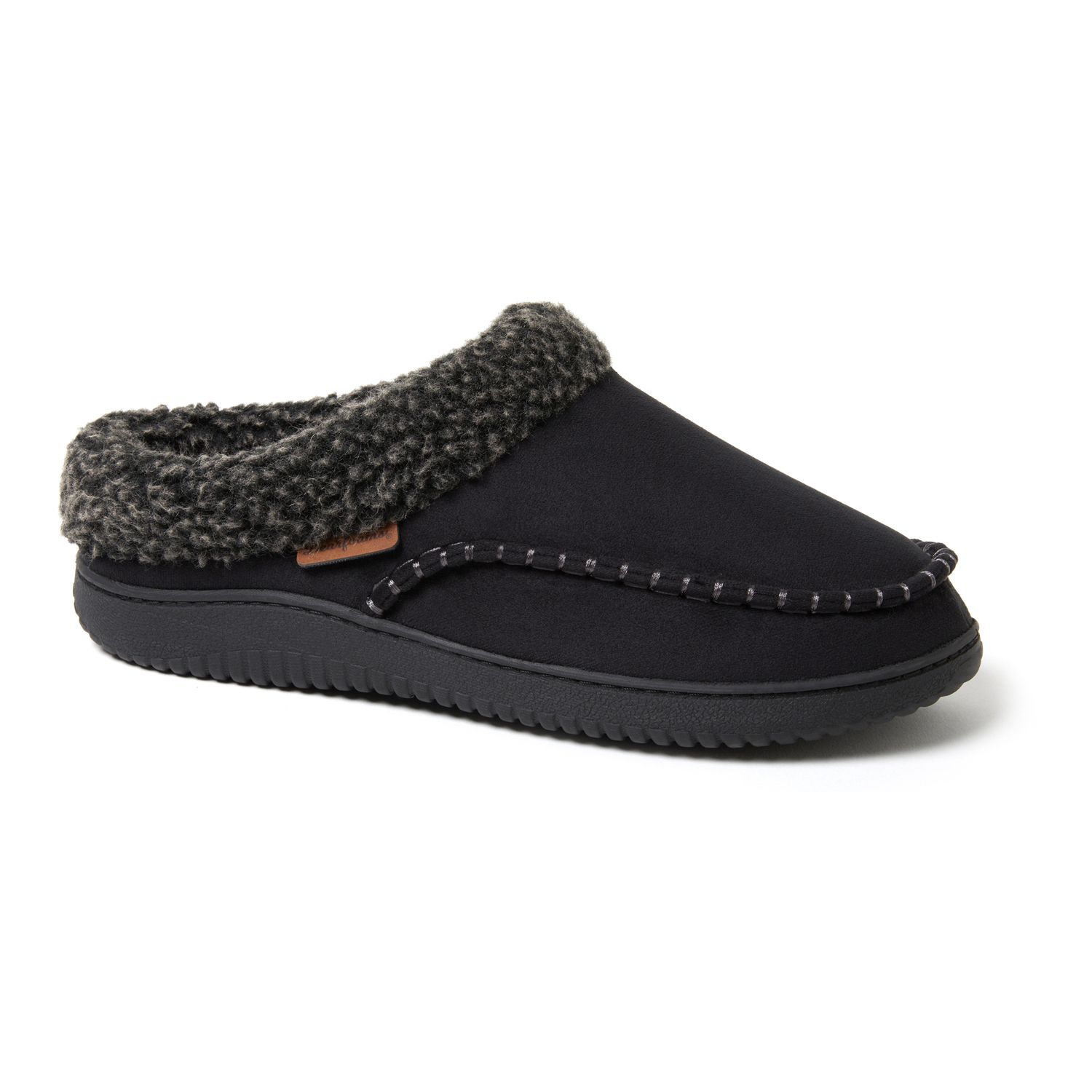 Мужские тапочки Dearfoams Marshall Microsuede Clog Slippers, цвет: Чёрный — фото 1