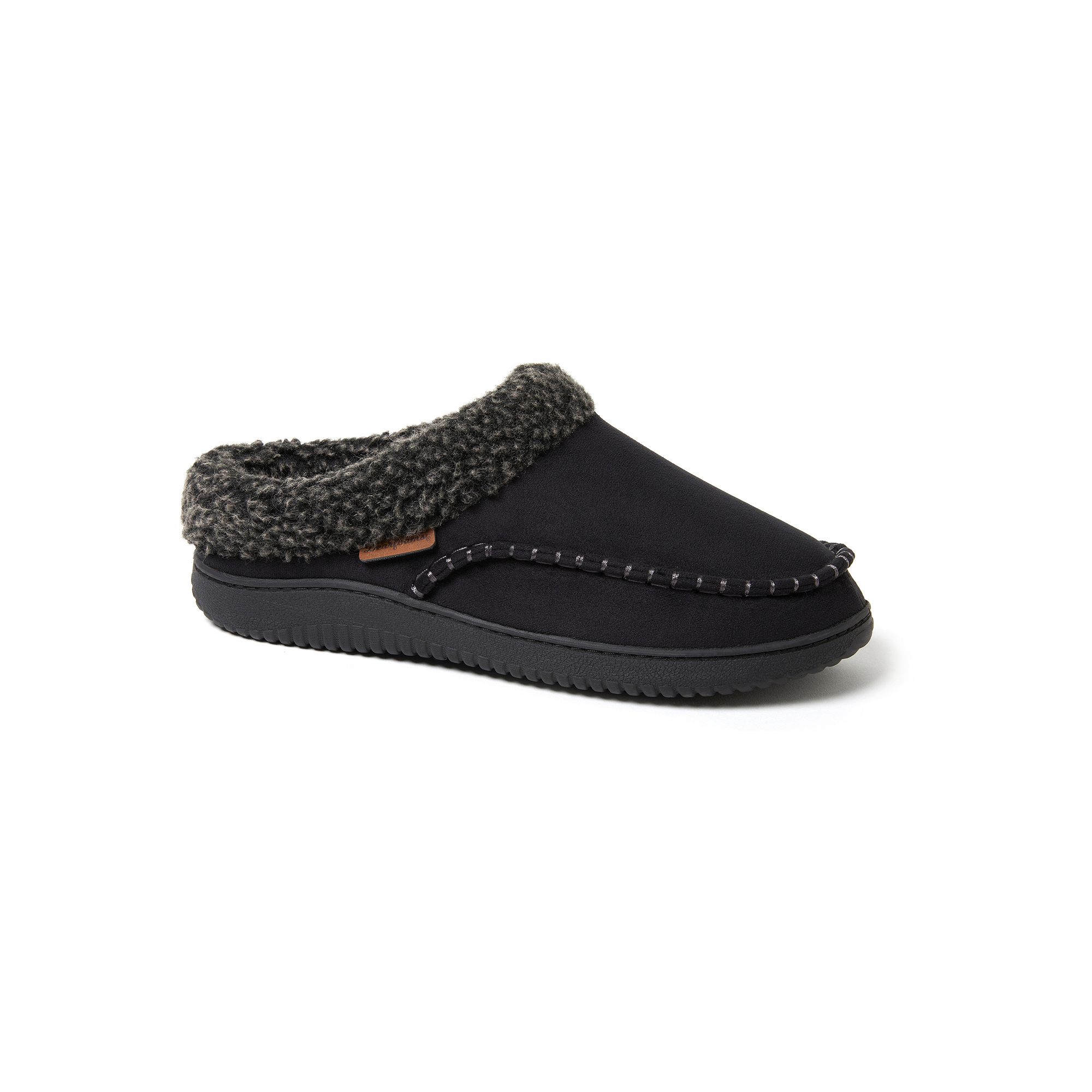 Dearfoams Marshall Microsuede Mens Clog Slippers, Size: Small, Black