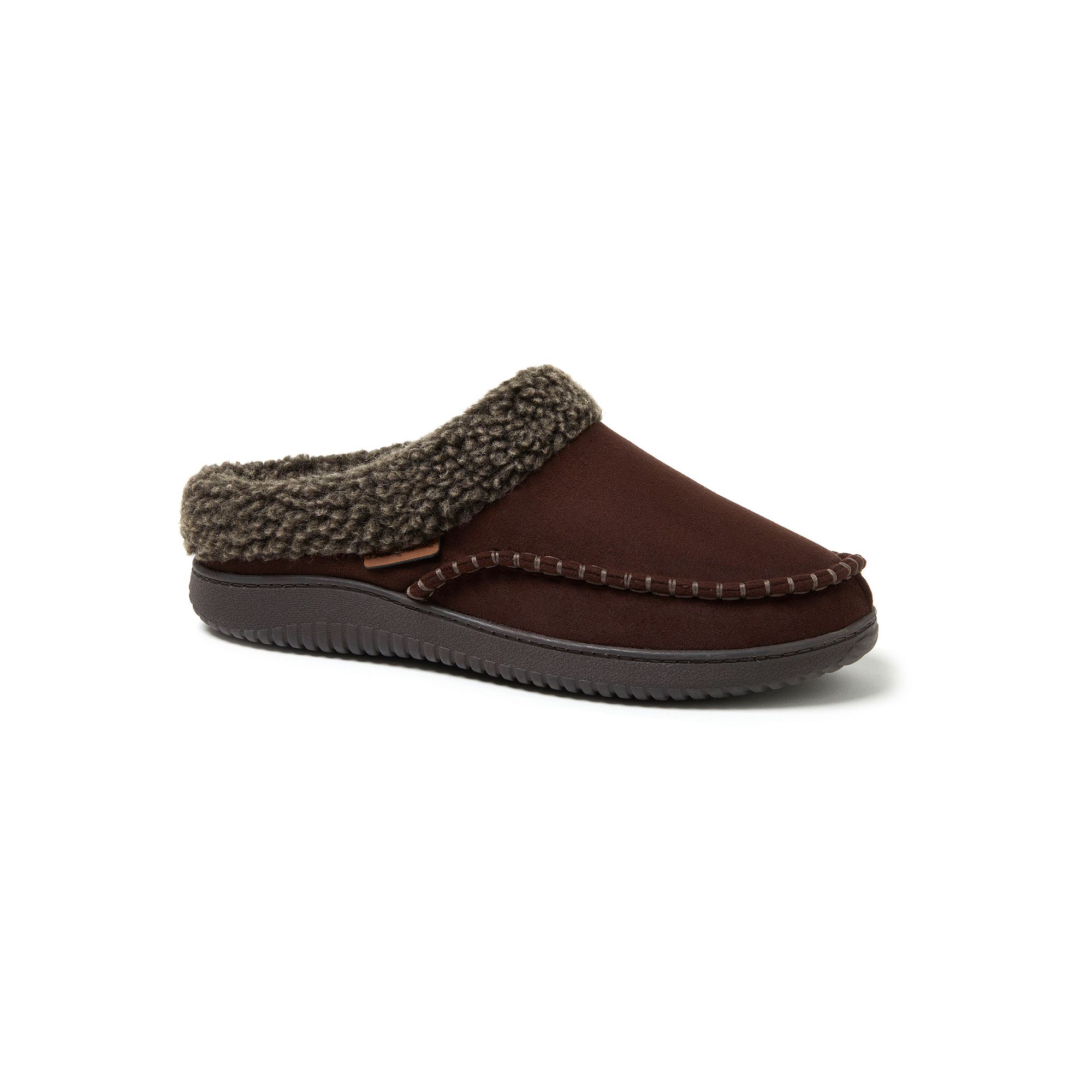 Dearfoams Marshall Microsuede Mens Clog Slippers, Size: Small, Brown