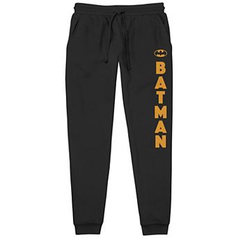 Men's Batman Bat Signal Vertical Name Banded Bottom Pajama Pants