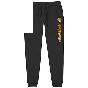 Men's Scooby Doo Peeking Mystery Gang Banded Bottom Pajama Pants