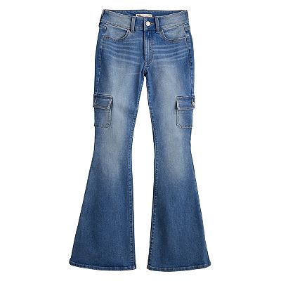 Juniors' SO® Low Rise Cargo Flare Pants
