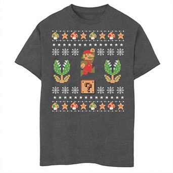 Boys 6-20 Super Mario Ugly Sweater Design Tee