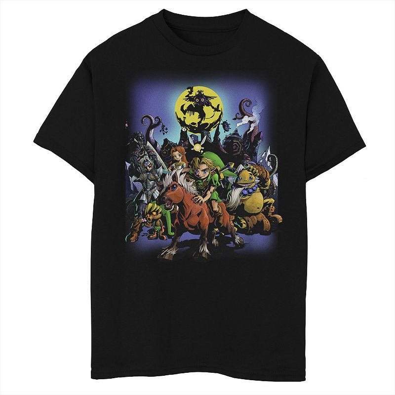 UPC 197049209546 product image for Boys 8-20 Legend Of Zelda Majoras Night Poster Tee, Boy's, Size: Small, Black | upcitemdb.com