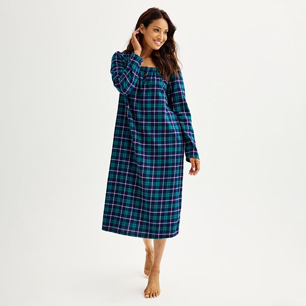 Women's Croft & Barrow® Long Sleeve Flannel Long Nightgown