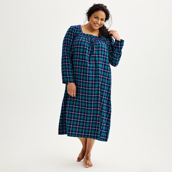 Plus Size Croft And Barrow® Long Sleeve Flannel Long Nightgown