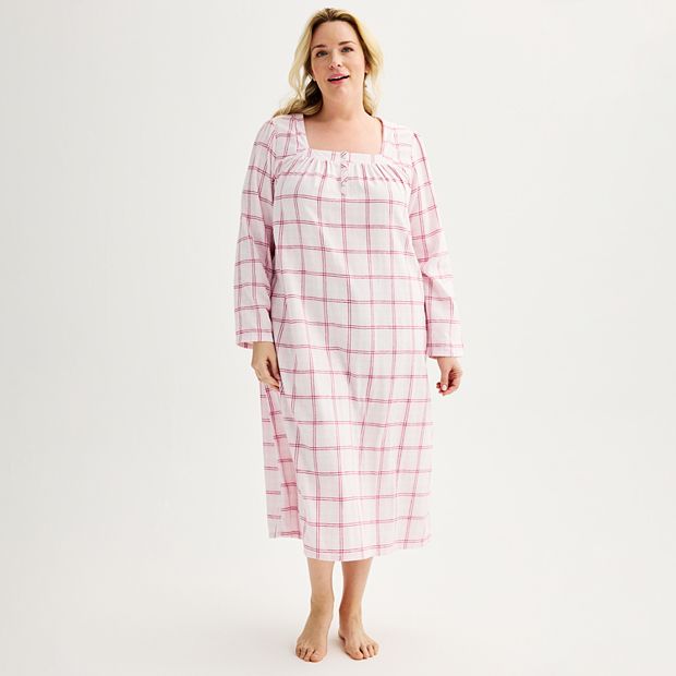 Plus size plaid discount nightgown