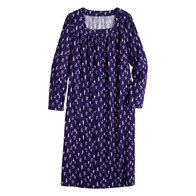 Petite Croft & Barrow® Flannel Long Sleeve Nightgown