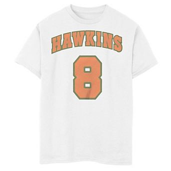 Boys 6-20 Netflix Stranger Things Hawkings Eigth Red & Orange Graphic Tee