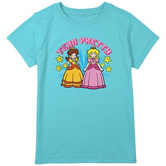 Girls 8-20 Super Mario Team Pretty Princess Daisy Peach Stars Graphic Tee in Regular & Plus Size