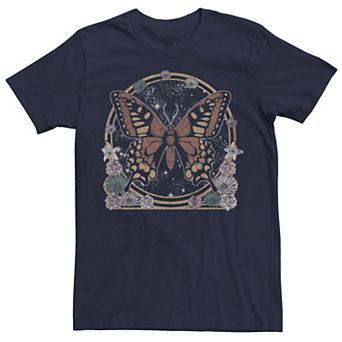 Juniors' Floral Butterfly Circle Boyfriend Graphic Tee