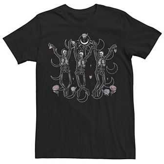 Juniors' Skeleton Moon Dance Boyfriend Graphic Tee