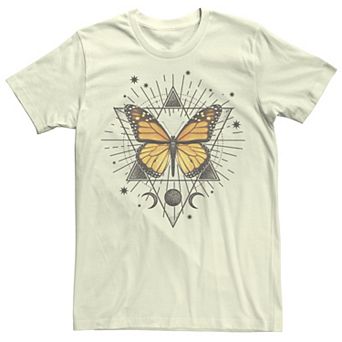 Juniors' Butterfly Celestial Pyramids And Moons Boyfriend Graphic Tee