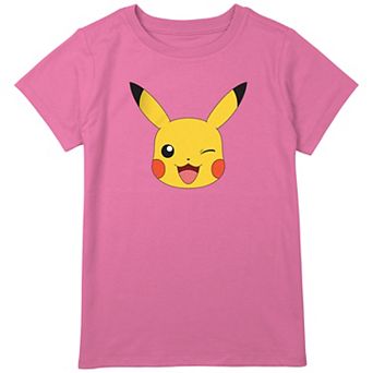 Girls 8-20 Pokemon Pikachu Big Face Logo Graphic Tee